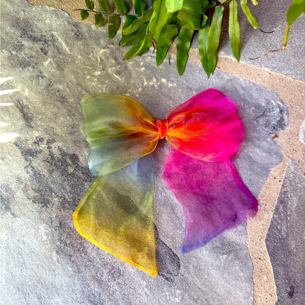 New🌟Curried Myrrh-Multicolor Sheer Hair Bow